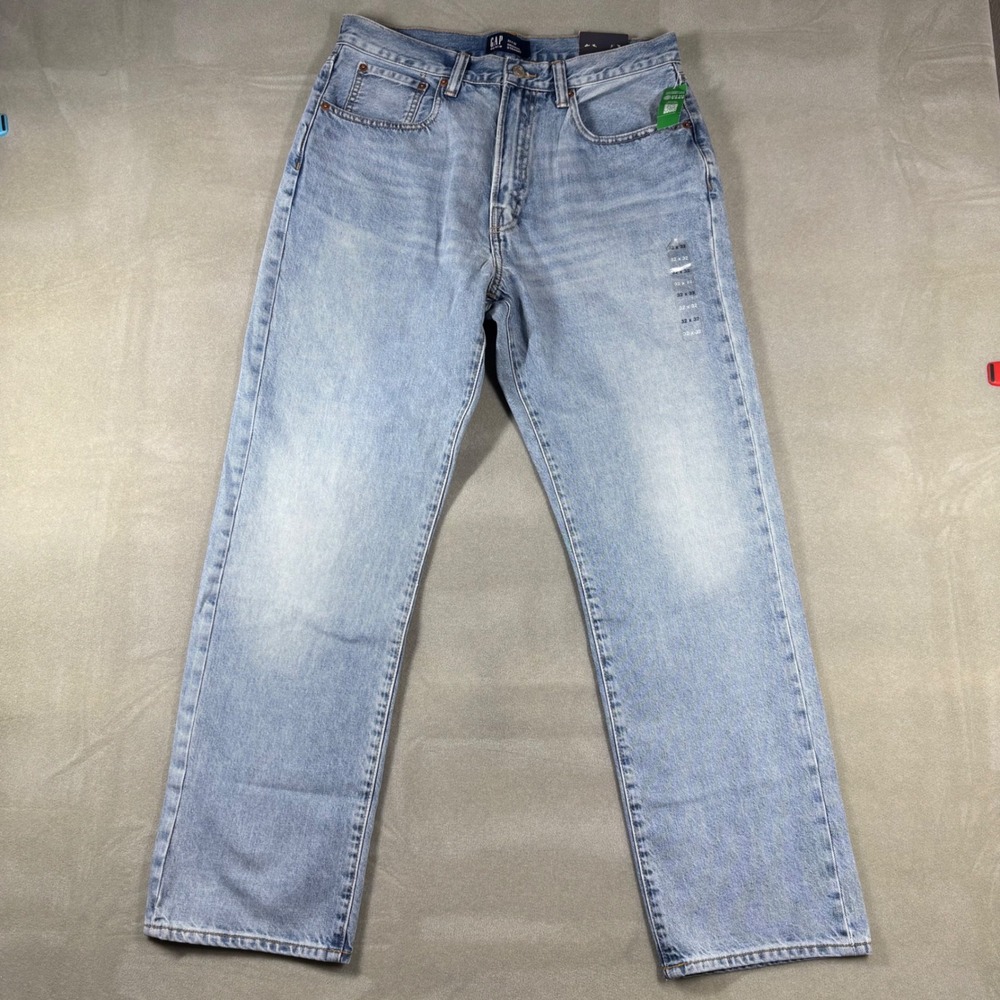 Gap Original Straight Leg Jeans Light Wash Denim Mens 32x32 452589-00-1